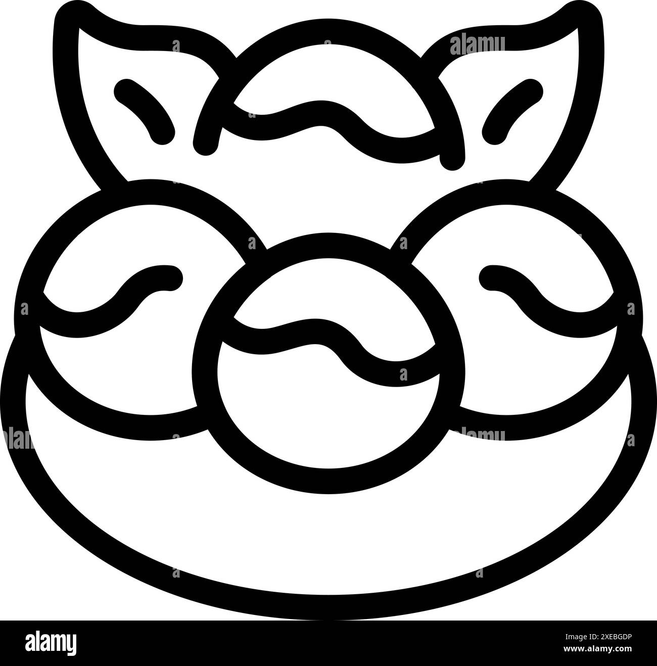 Süße Köstlichkeiten mit drei Kugeln Eis, Schokoladensoße und Minzblättern, perfekt für ein erfrischendes Dessert Stock Vektor