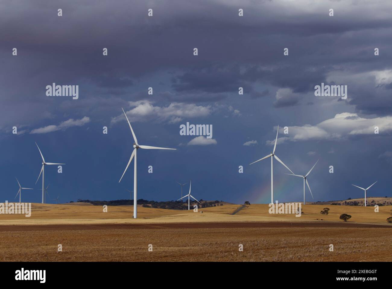Windturbinen im Hornsdale Power Reserve in der Nähe von Jamestown South Australia Stockfoto