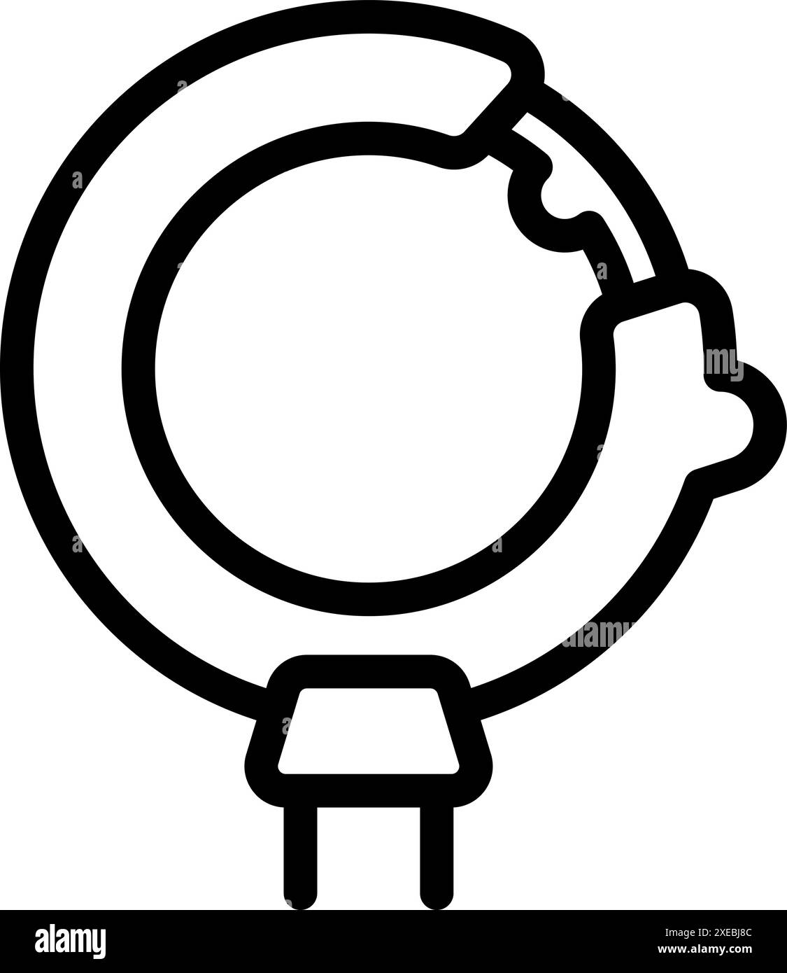 Magnetresonanztomographie-Scanner, der einen perfekten Kreis bildet und Stecker und Kabel nach unten hängt, medizinische Geräte für Diagnose und Behandlung Stock Vektor