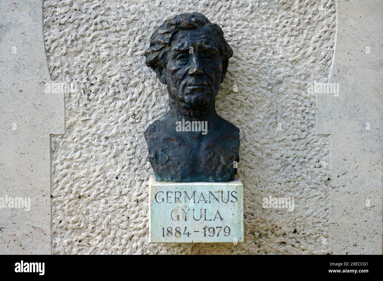 Büste von Gyula Germanus in Budapest, Ungarn Stockfoto