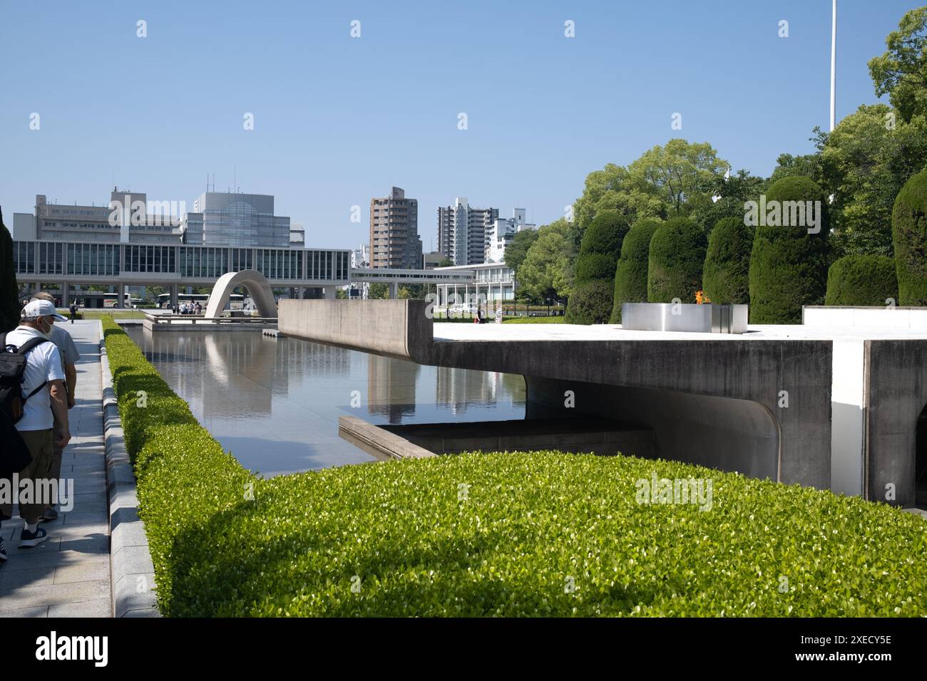 Die ewige Flamme im Peace Memorial Park in Hiroshima Japan Stockfoto