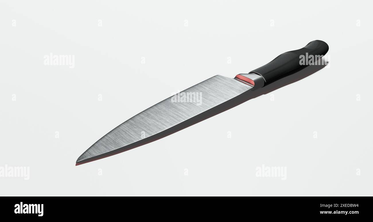 Isolierter 3D-Render eines Küchenmessers für den Kochberuf oder Küchenbesteck Stockfoto