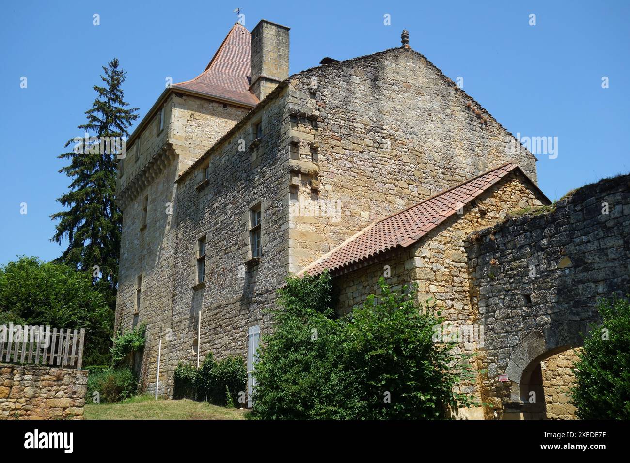 Schloss von Saint-Pompon in Frankreich Stockfoto