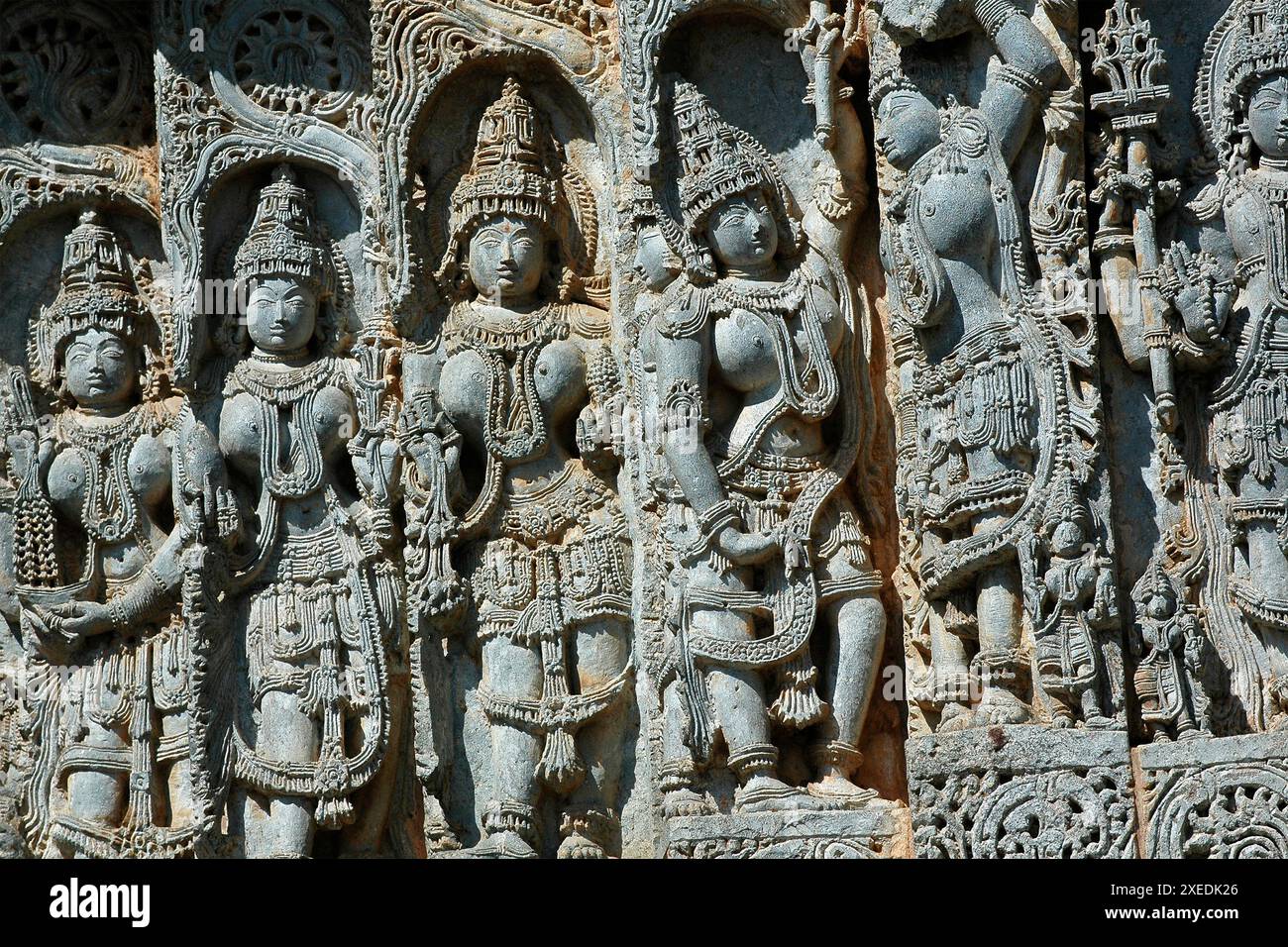 Indien Karnataka Halebid Hoysaleswara Hindu Tempel Stockfoto