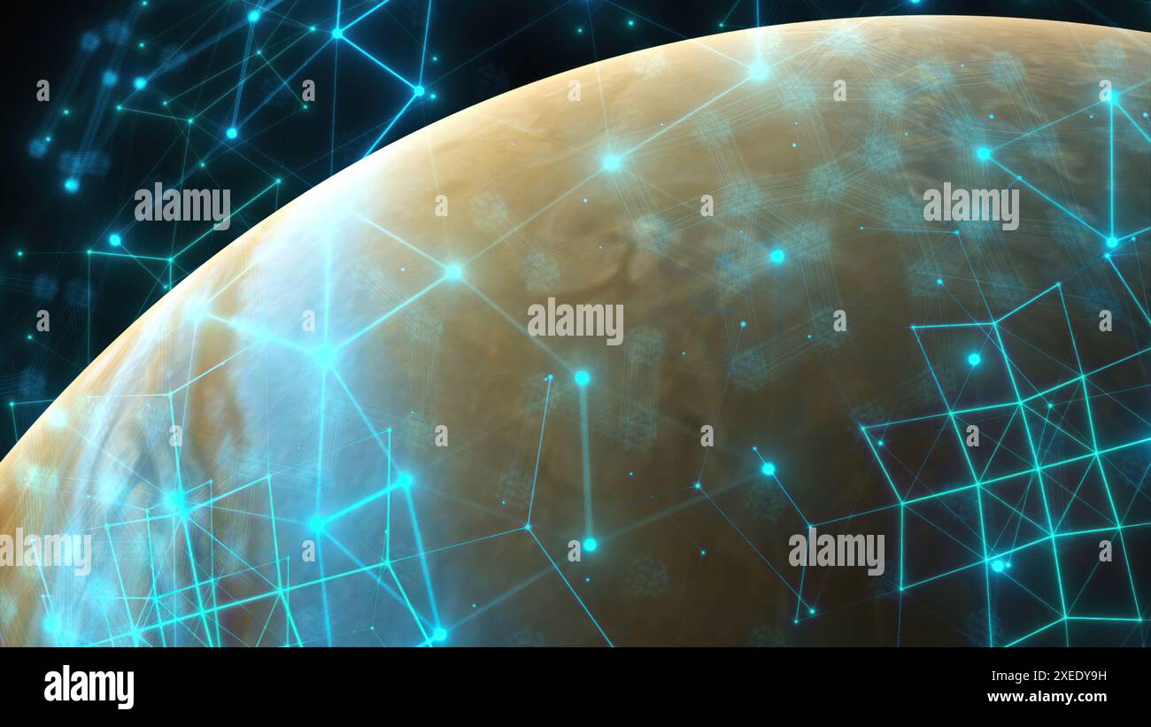 Jupiter mit Technologie Stockfoto