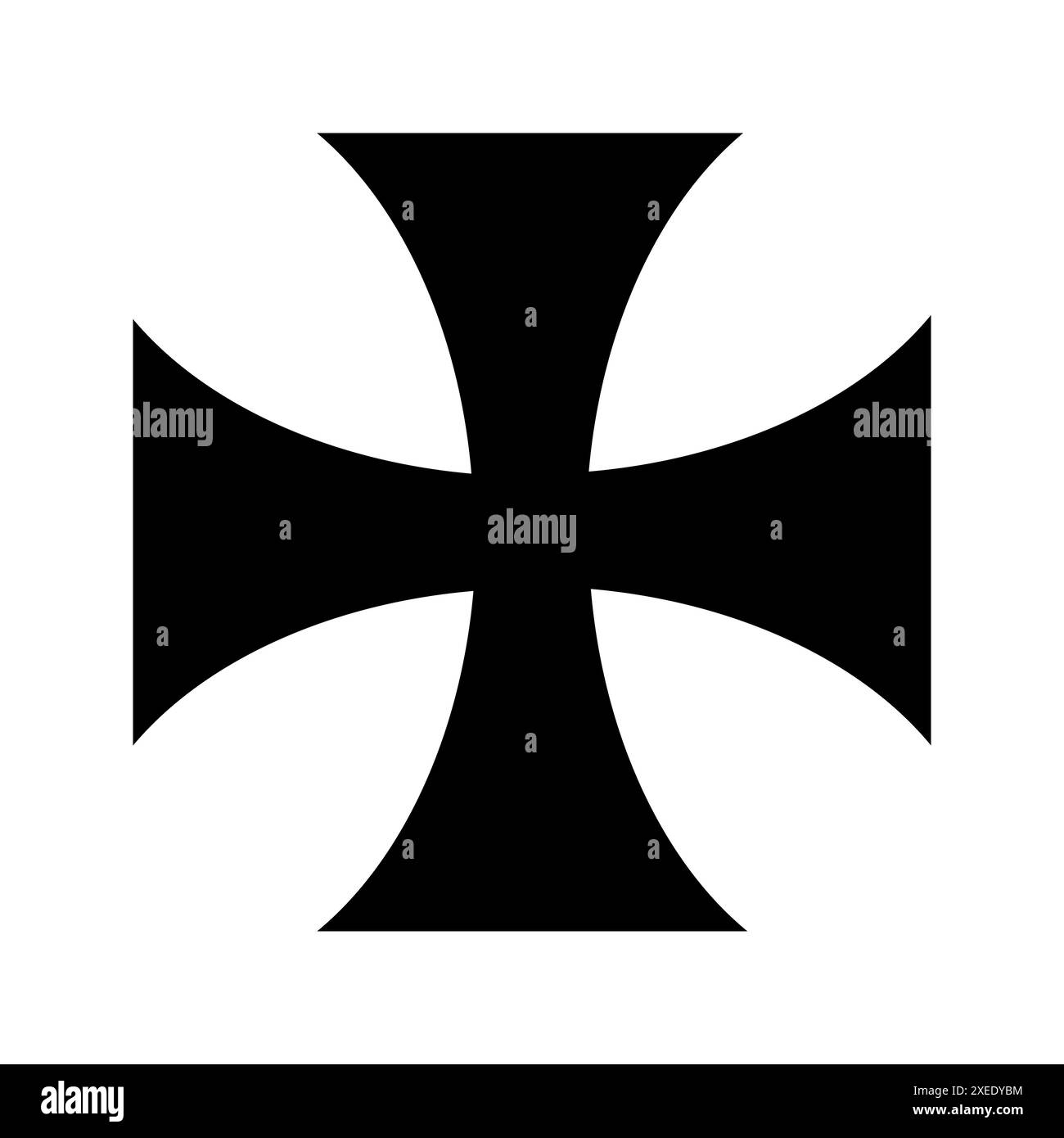 Maltesisches Kreuz, christliches Kreuz, Umrissform Stock Vektor