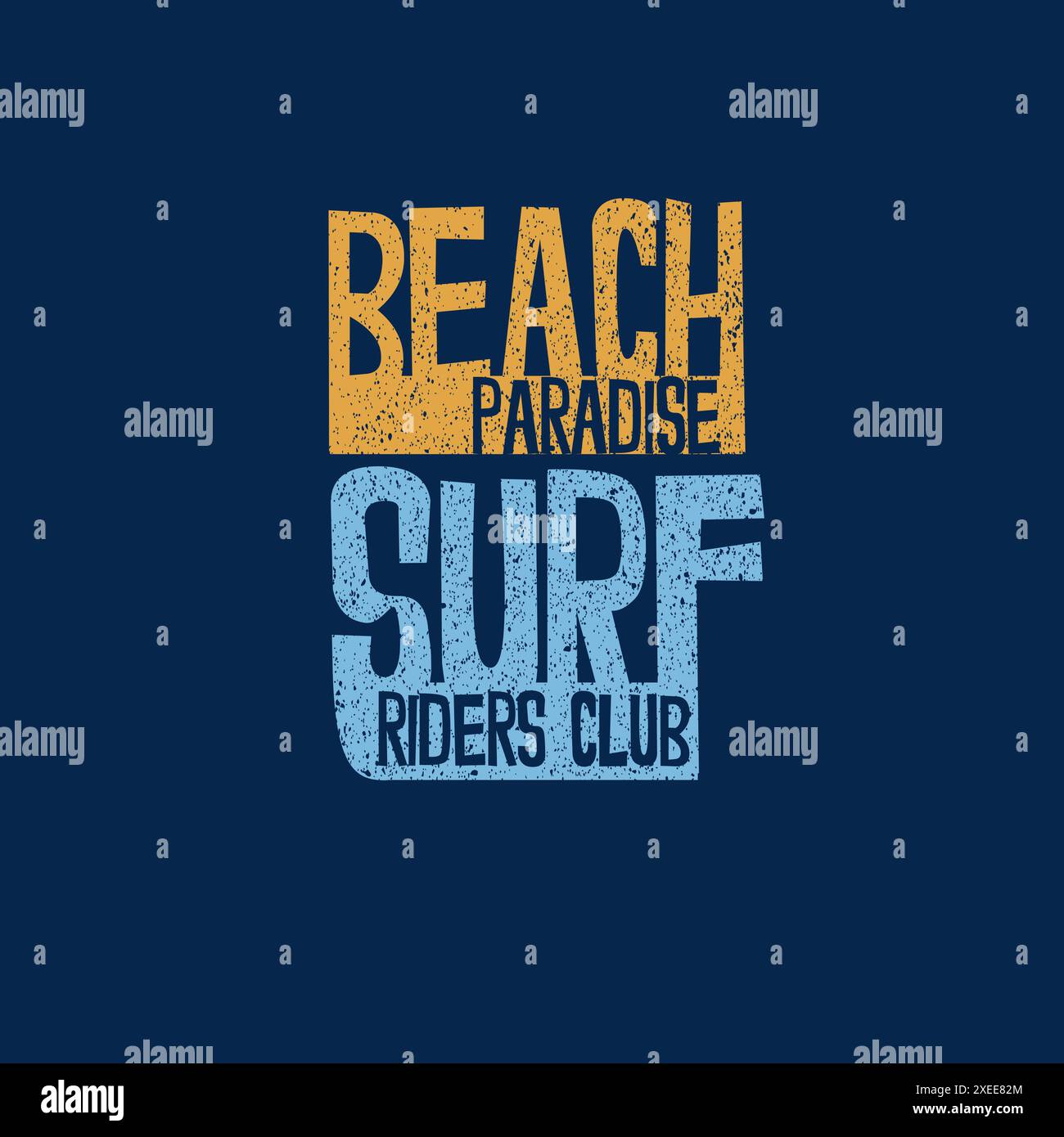 Beach Paradise Surf Riders Club Sommertypografie Stock Vektor