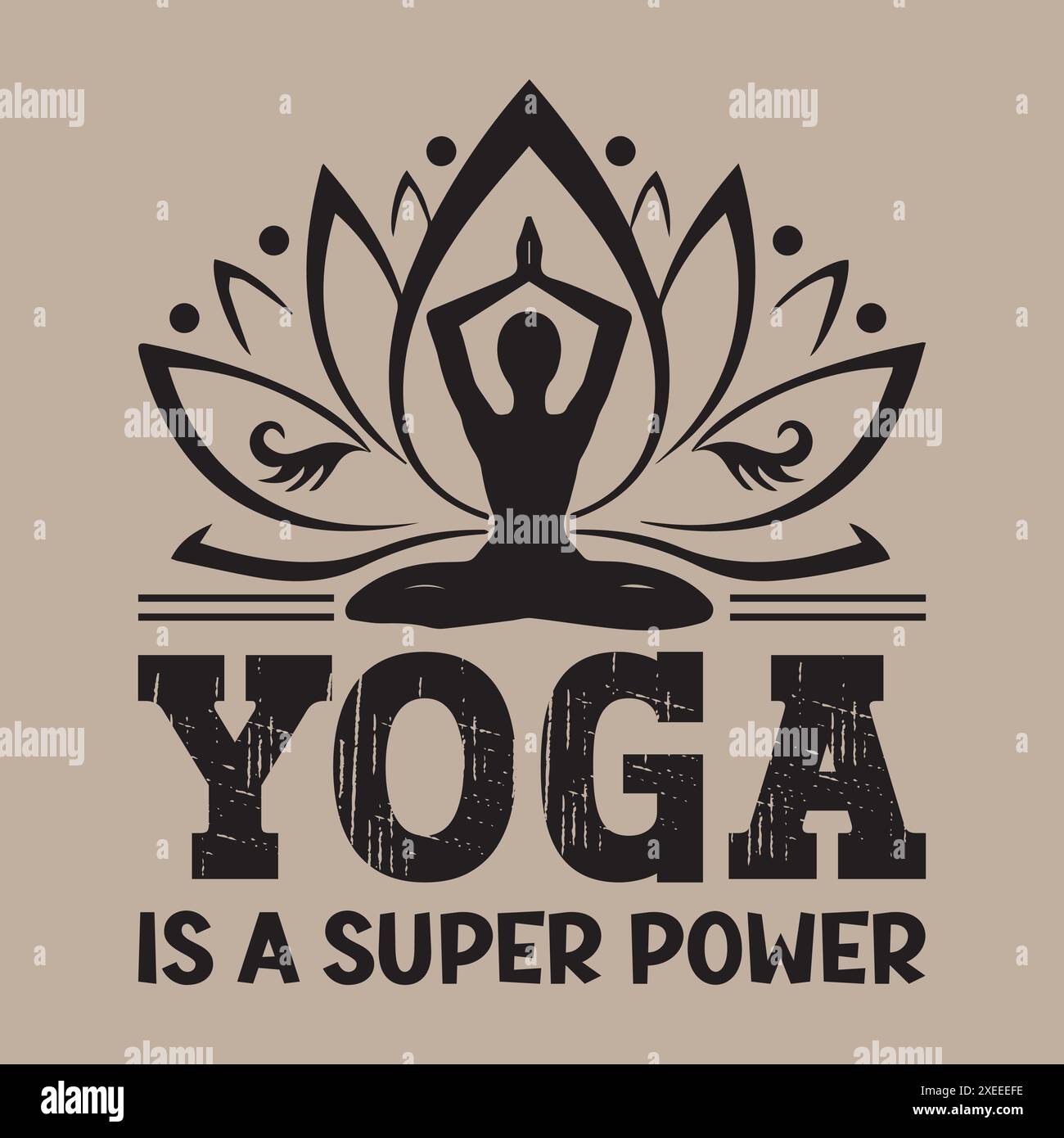 Yoga T-Shirt Design inspirierendes Konzept Schriftzug Zitat Stock Vektor