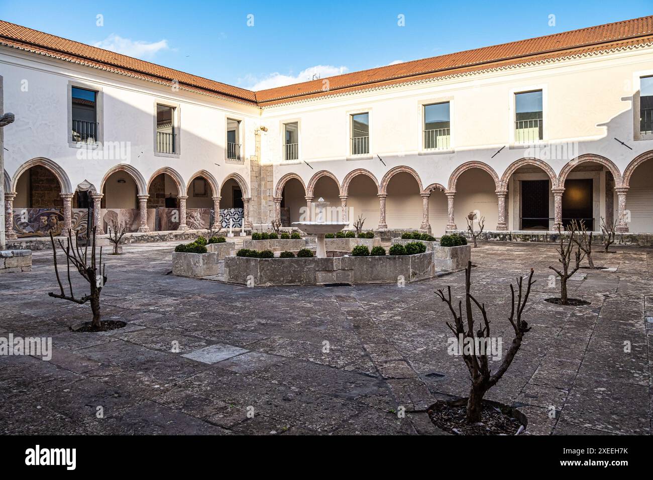 Kloster Jesu von Setubal in Portugal. Kirche des ehemaligen Klosters Jesu. Das erste Gebäude im Manuelinstil in Portugal Stockfoto