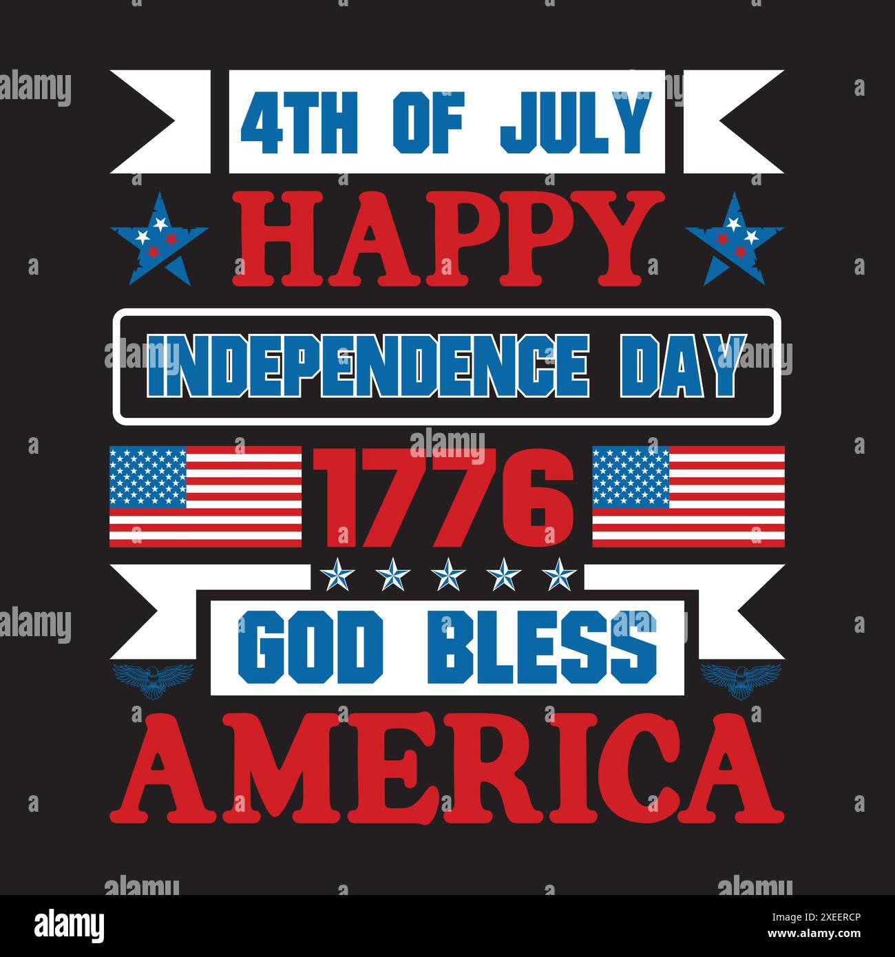 4. Juli T-Shirt Design American Independence Day Konzept Stock Vektor