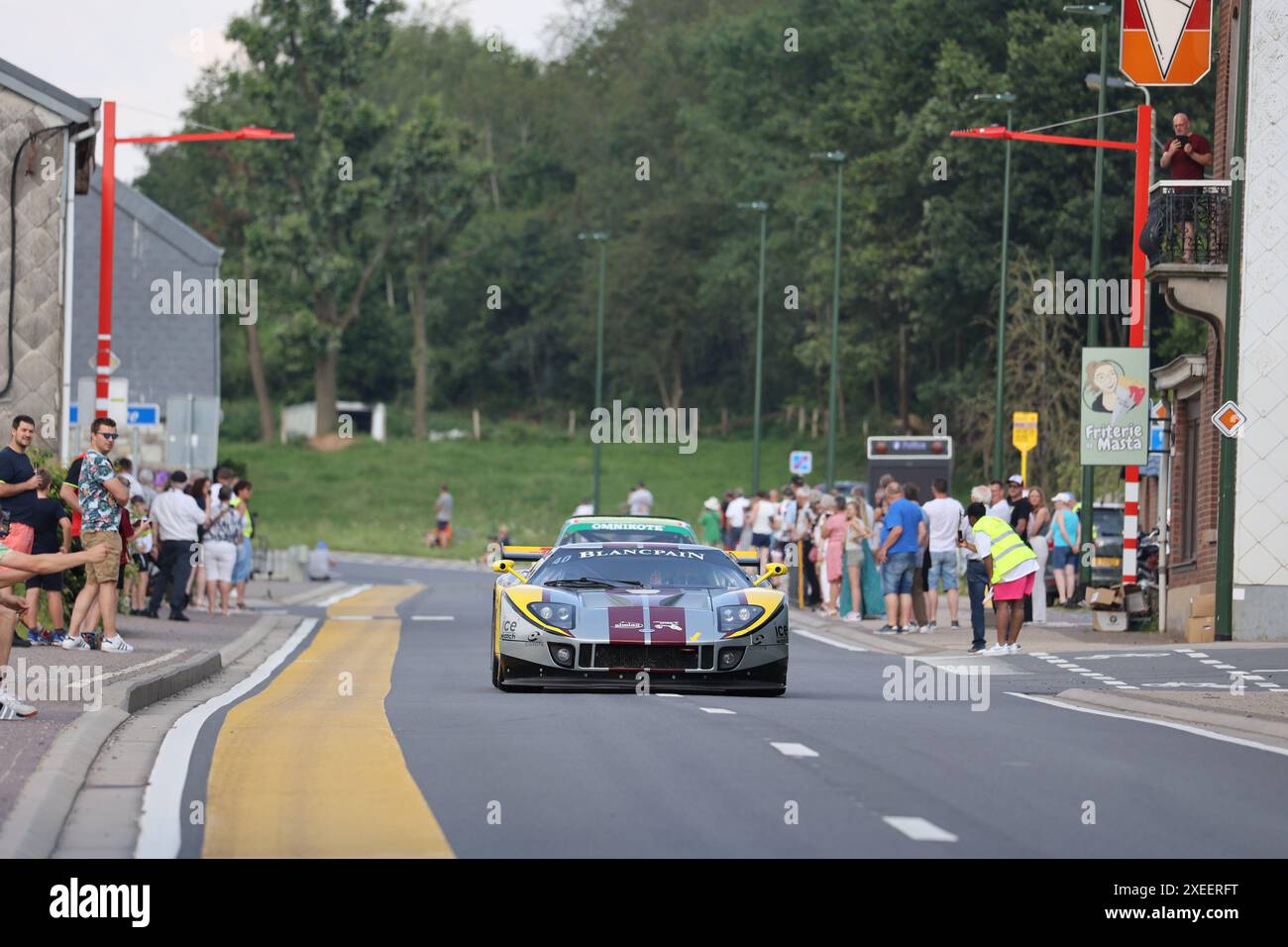 #40 Philippe Scemama (che), Ford GT GT1 aus der Klasse der Racing Legends bei der Parade in Spa Motorsport, CrowdStrike 24H of Spa, Belgien, Spa-Francorchamps, Parade in Spa, 26.06.2024 Foto: Eibner-Pressefoto/Jürgen Augst Stockfoto