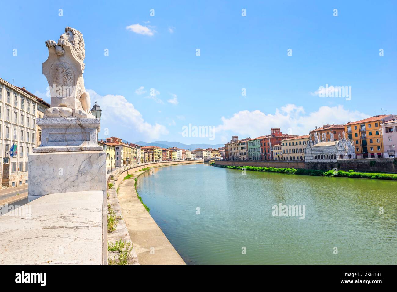 Statue des Löwen in Pisa Stockfoto