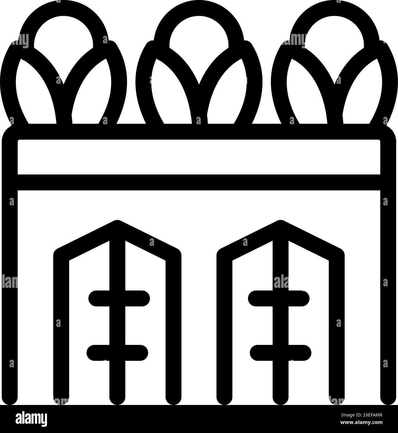 Liniensymbol eines Gewächshauses, das Konzepte des ökologischen Landbaus und lokaler Produkte repräsentiert Stock Vektor