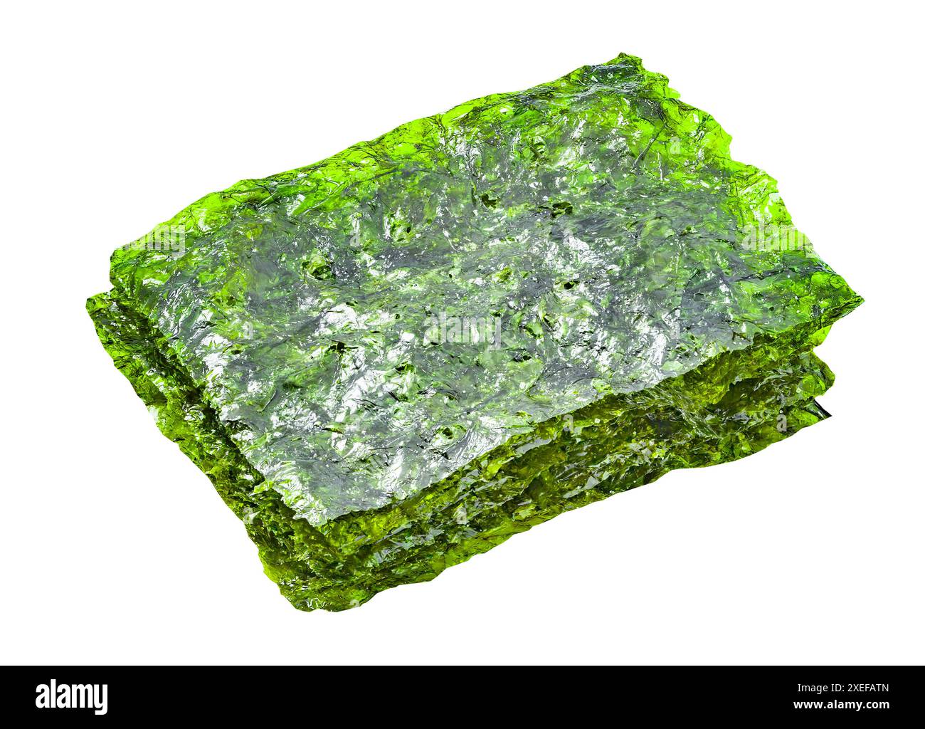 Getrocknete, grün gepresste Nori-Blätter isoliert auf weißem Hintergrund Stockfoto