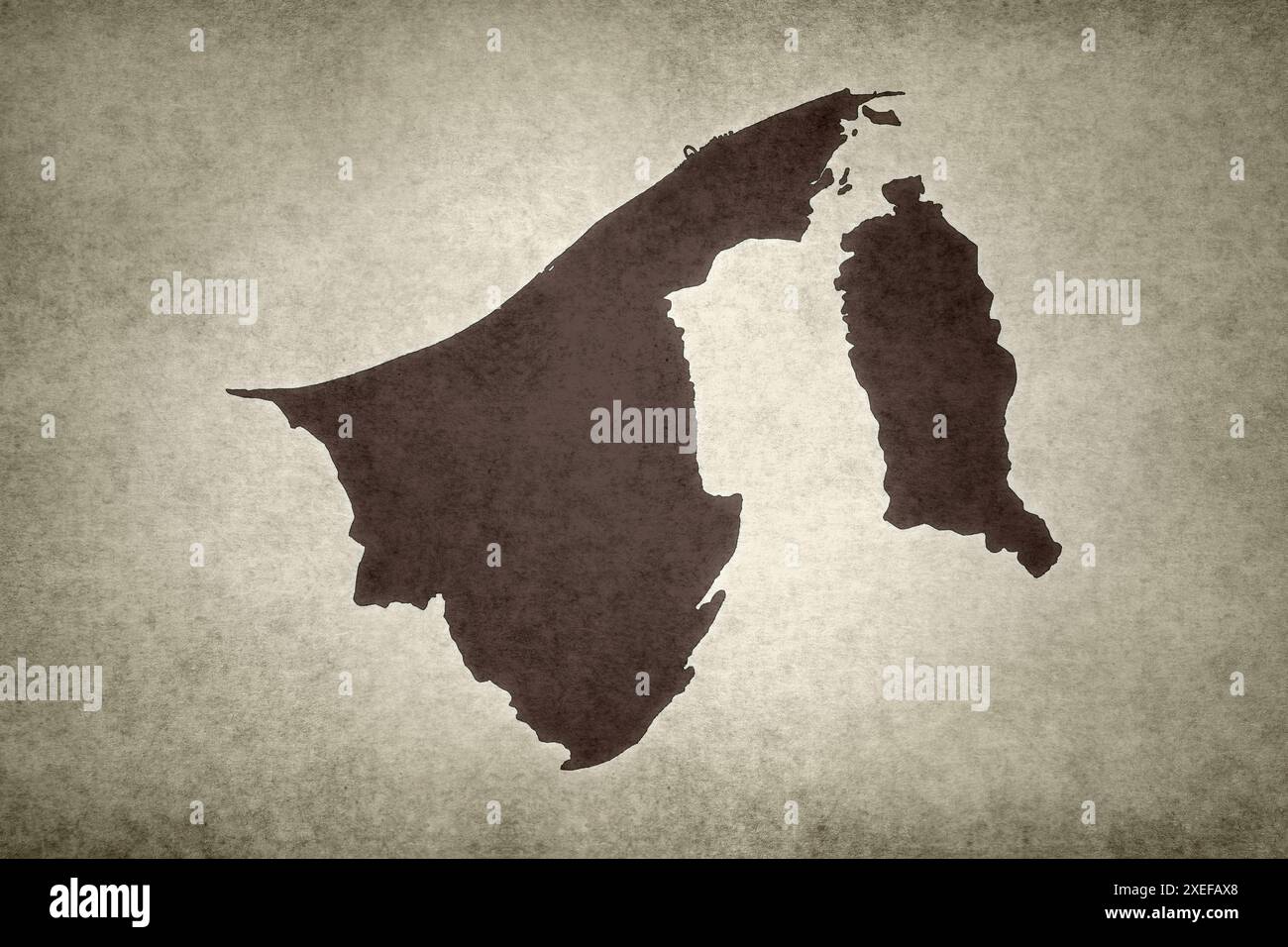 Grunge-Karte von Brunei Darussalam auf einem alten Papier gedruckt. Stockfoto