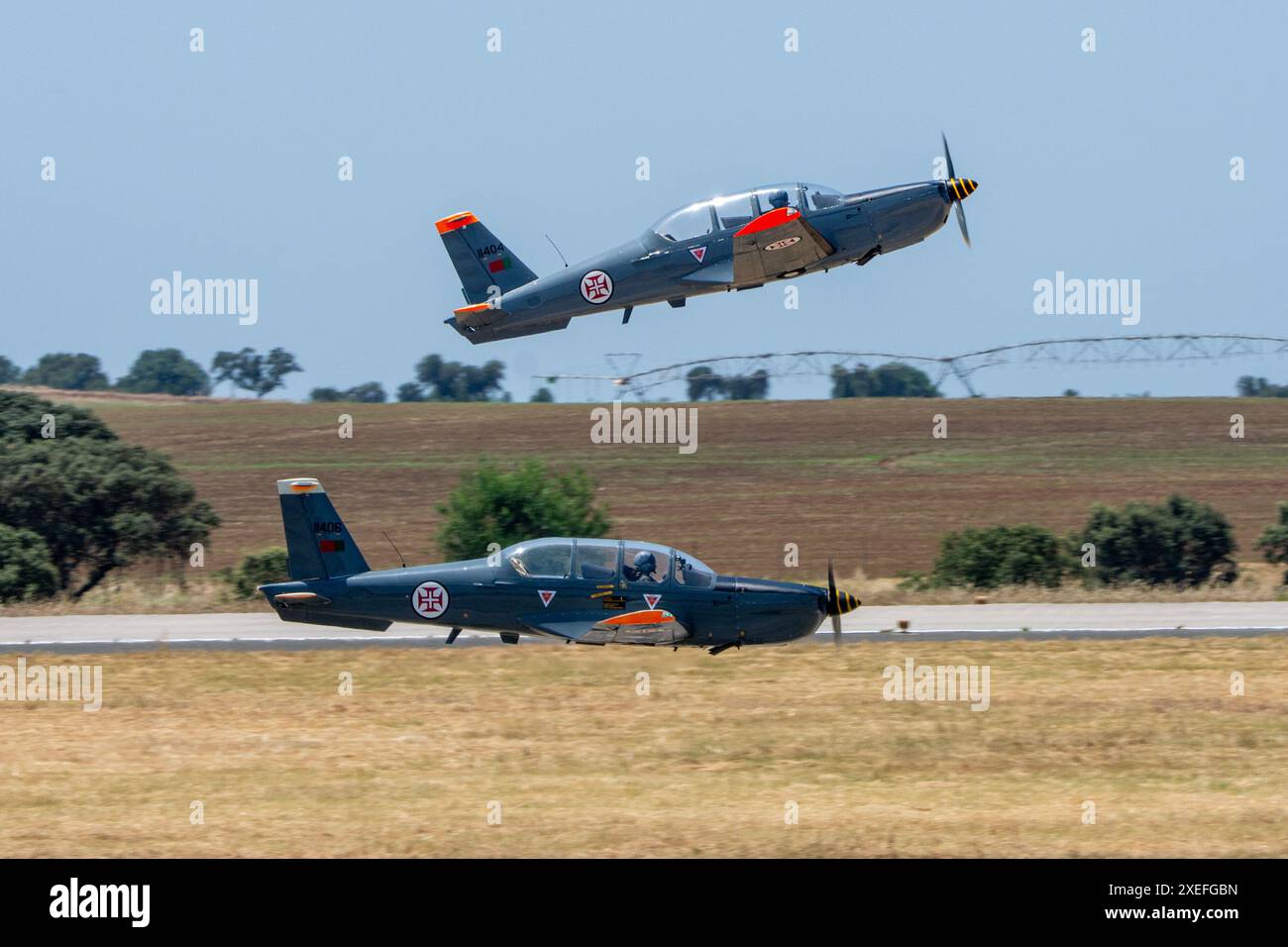 Socata TB-30 Epsilon von der portugiesischen Luftwaffe bei der Beja Air Show Stockfoto