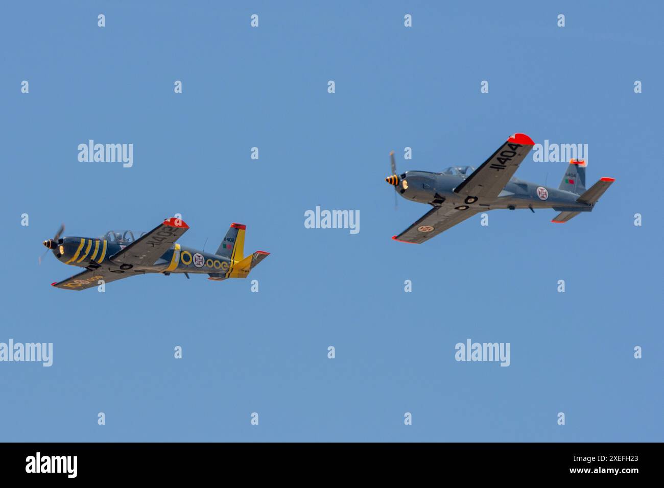 Socata TB-30 Epsilon von der portugiesischen Luftwaffe bei der Beja Air Show Stockfoto
