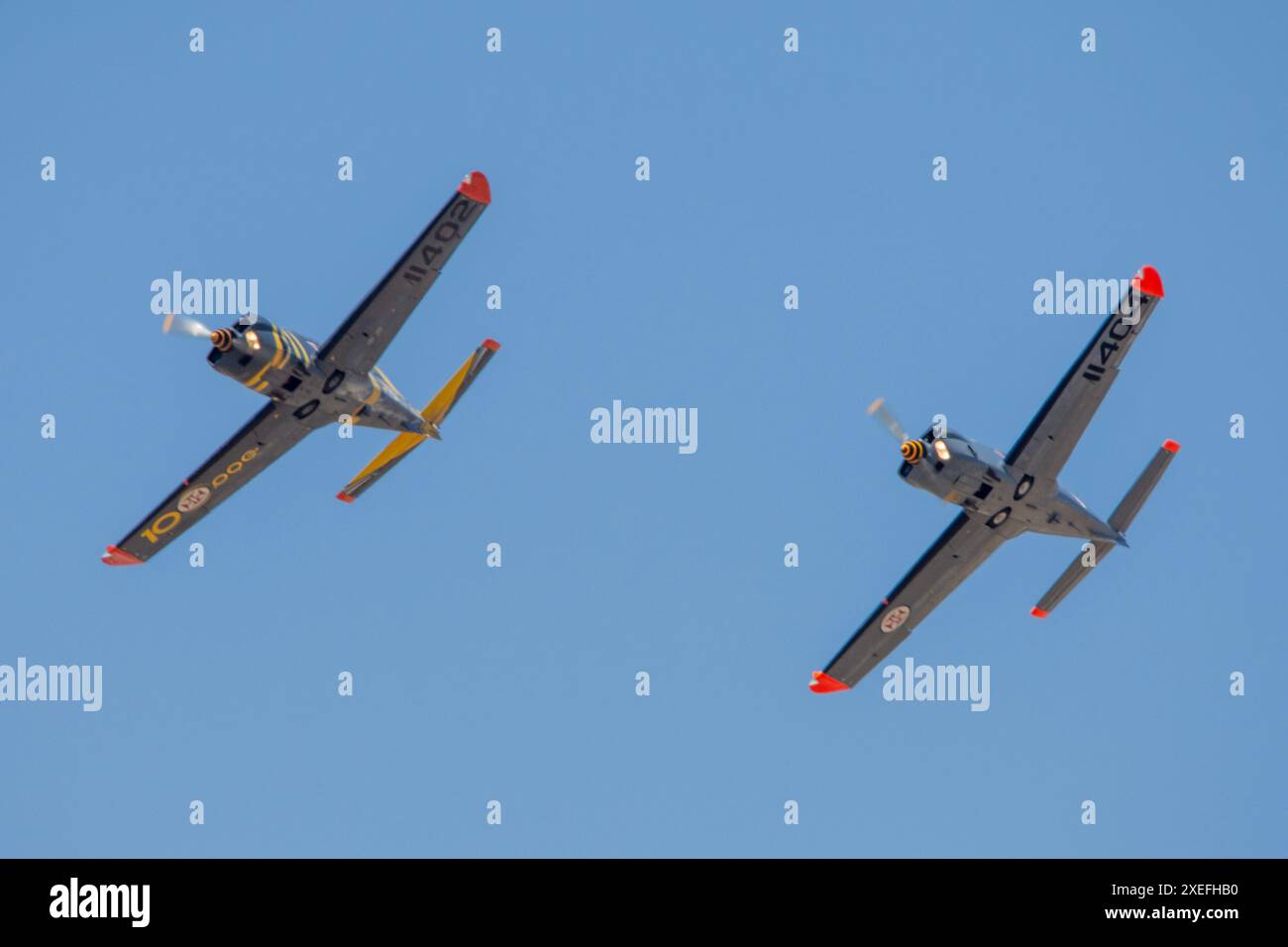 Socata TB-30 Epsilon von der portugiesischen Luftwaffe bei der Beja Air Show Stockfoto