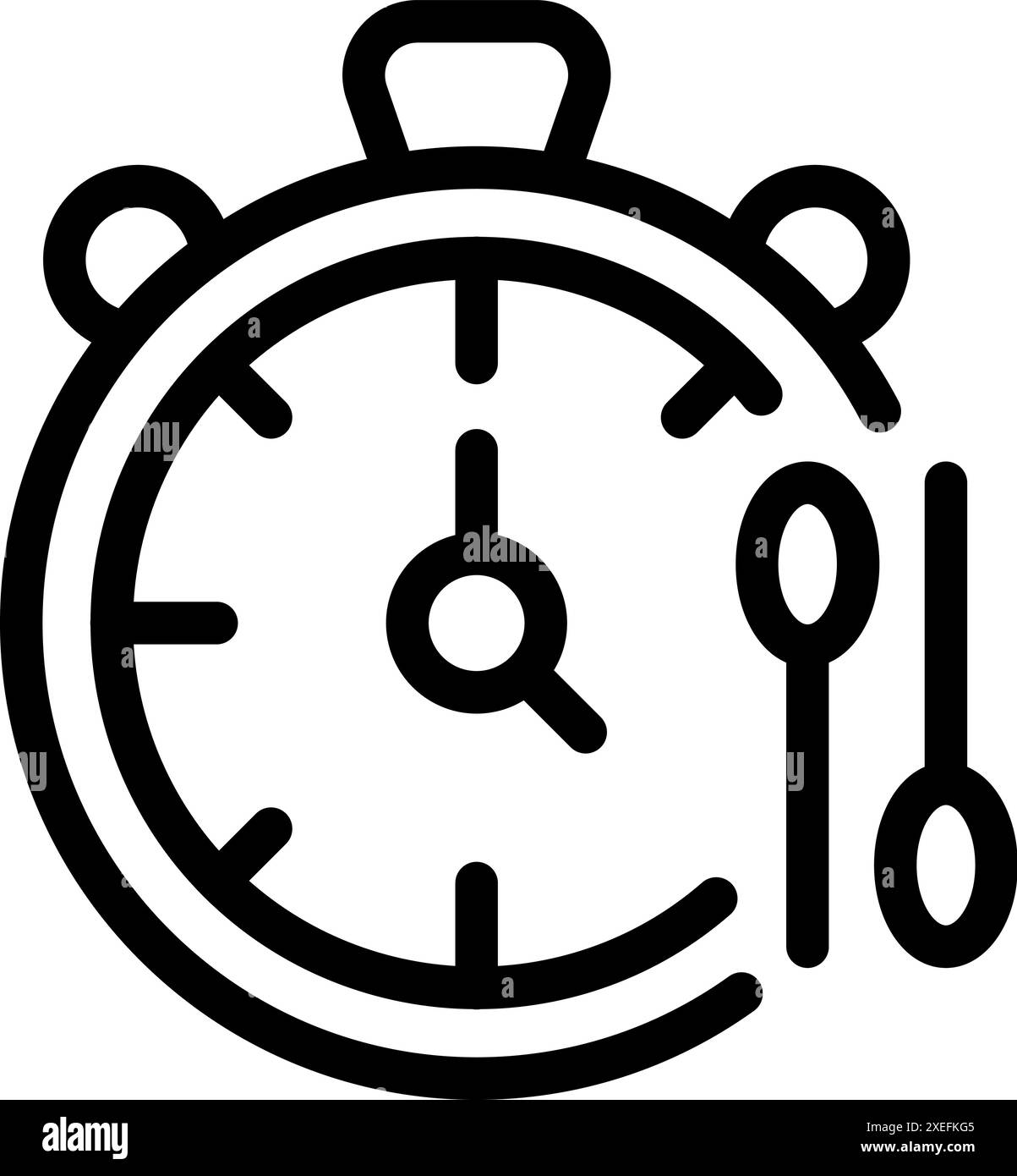 Einfaches Symbol einer Stoppuhr, die die Zeit herunterzählt, mit Besteck daneben, perfekt für intermittierendes Fasten Stock Vektor