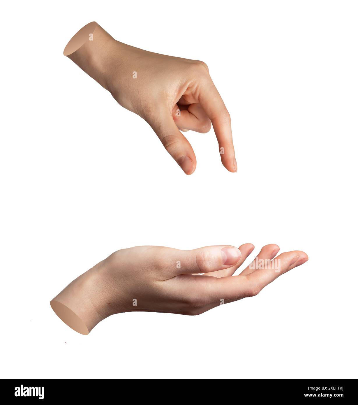 Hand kneifen, nehmen, geben, pflcken. Finger greifen, halten. Isoliert auf  wei. Gestenzeichen, unsichtbares etwas. Interaktion, Krpersprache  Stockfotografie - Alamy