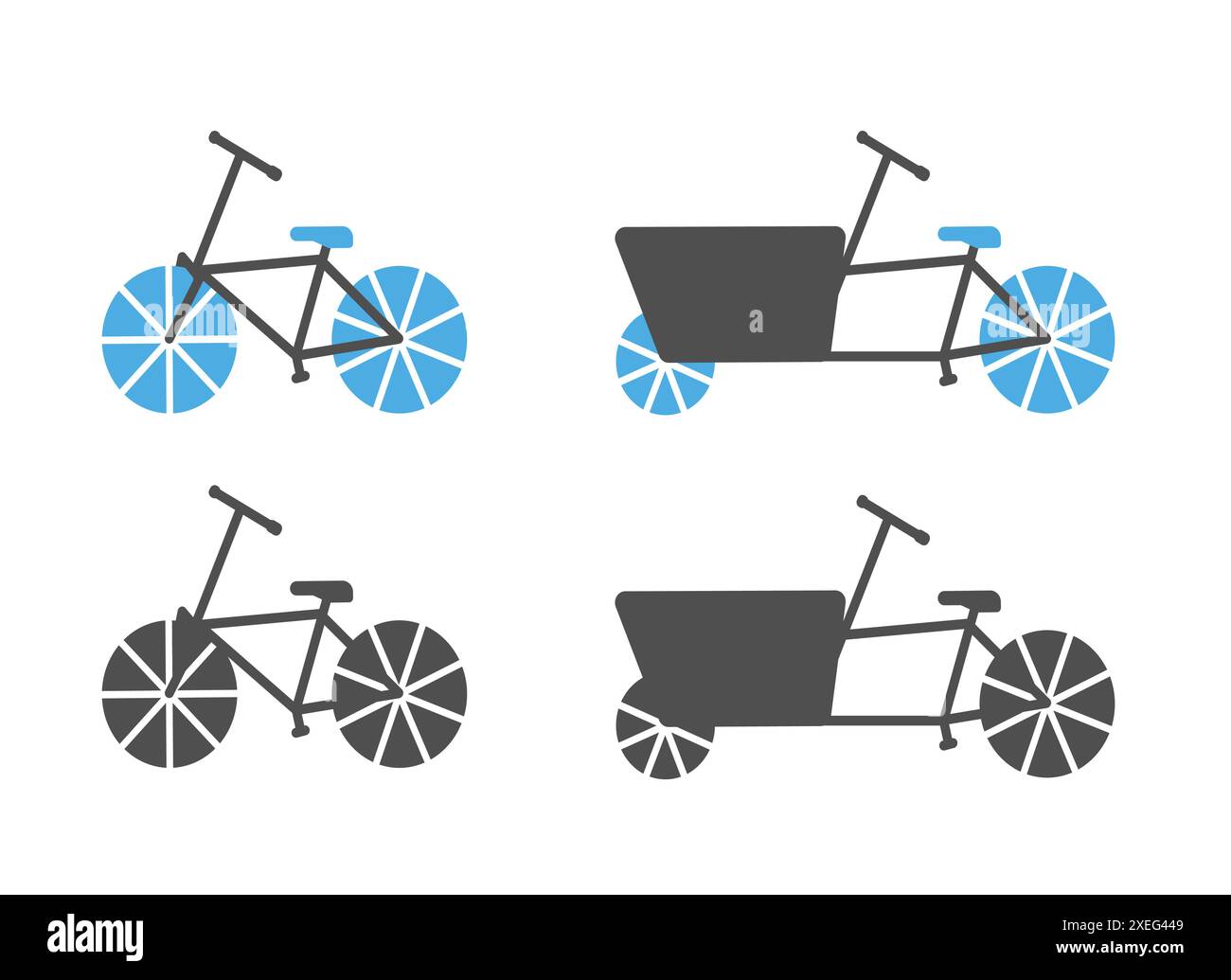 Sport City Bike und Cargo Bike Symbole. Stock Vektor