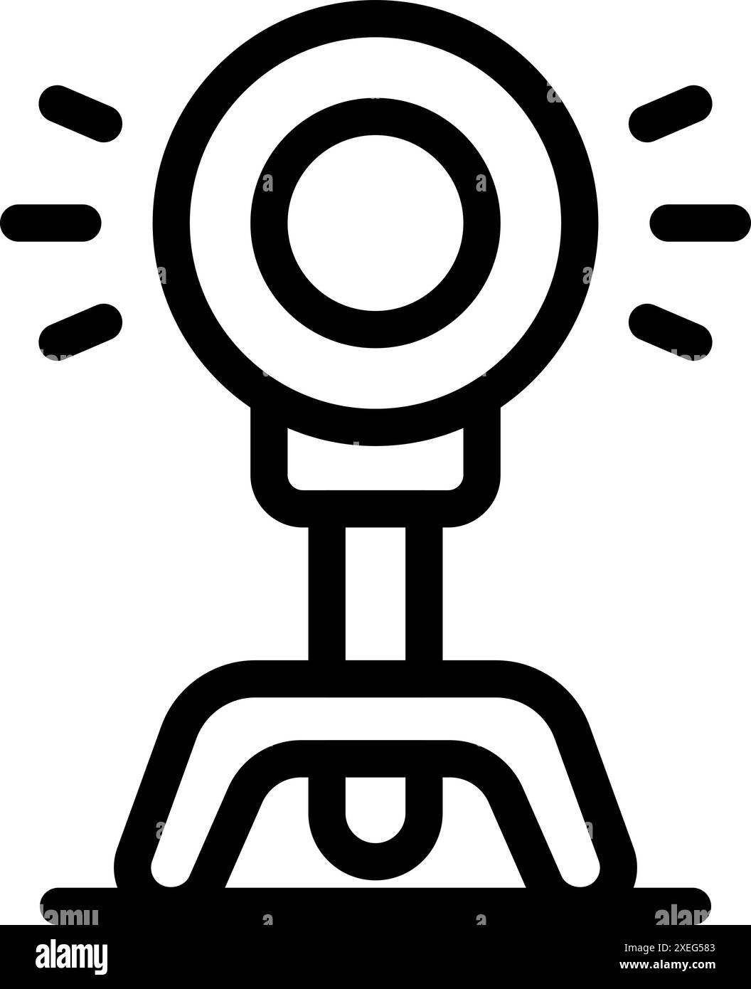 Webcam blinkt während der Aufzeichnung eines Video-Blogs oder Live-Streaming-Inhalts Stock Vektor