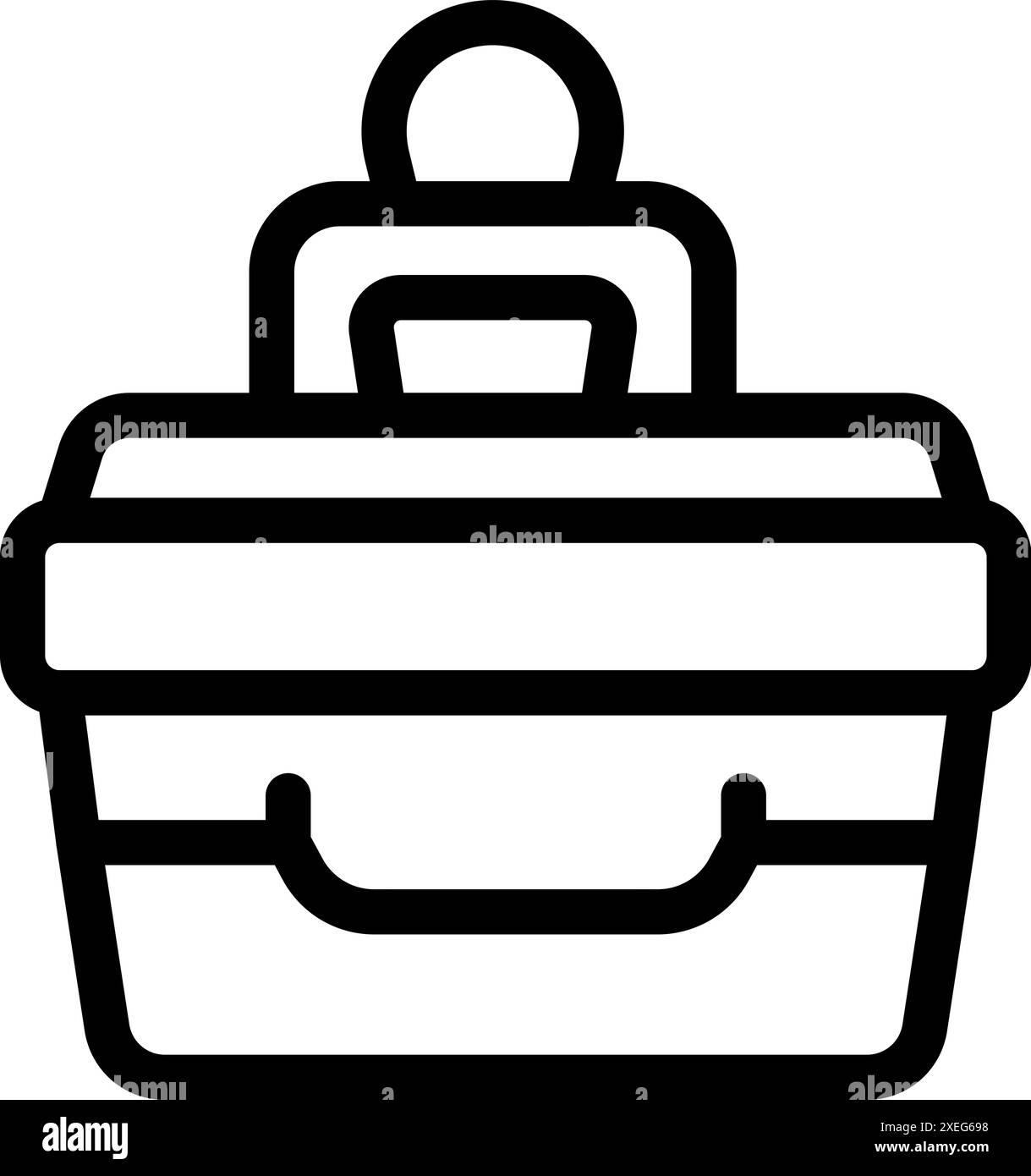 Einfaches Strichsymbol mit einer Lunchbox, perfekt für Lunchpakete und zur Aufbewahrung von Lebensmitteln Stock Vektor