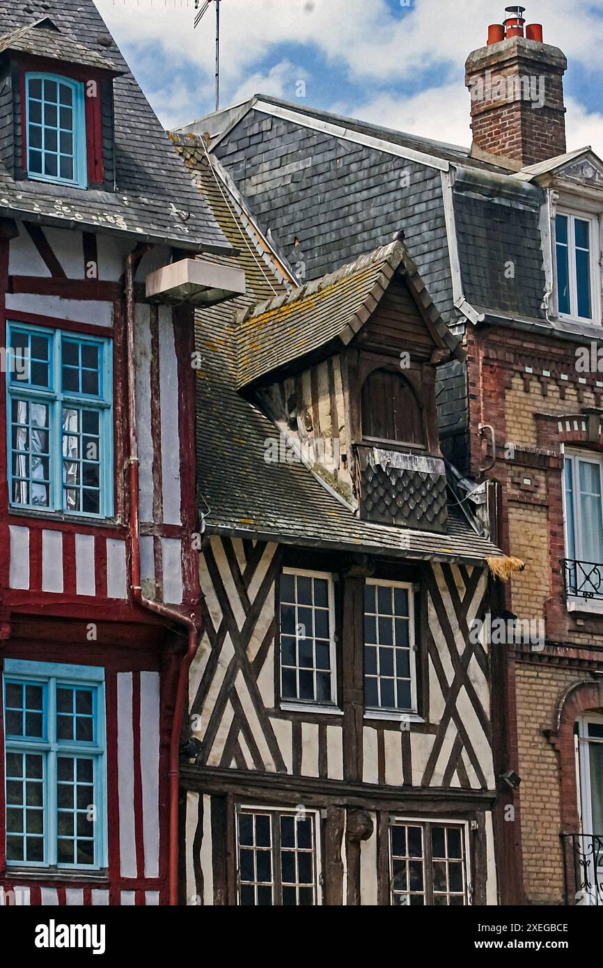 Pont-Audemer Rue de la RÃ publique Stockfoto