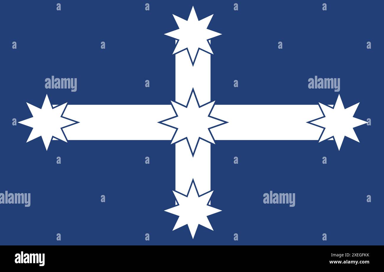 Eureka-Flagge. Abbildung: Eureka-Flagge. Flagge Der Eureka-Rebellion. Australisches Nationalsymbol. Kennzeichen Il Stockfoto