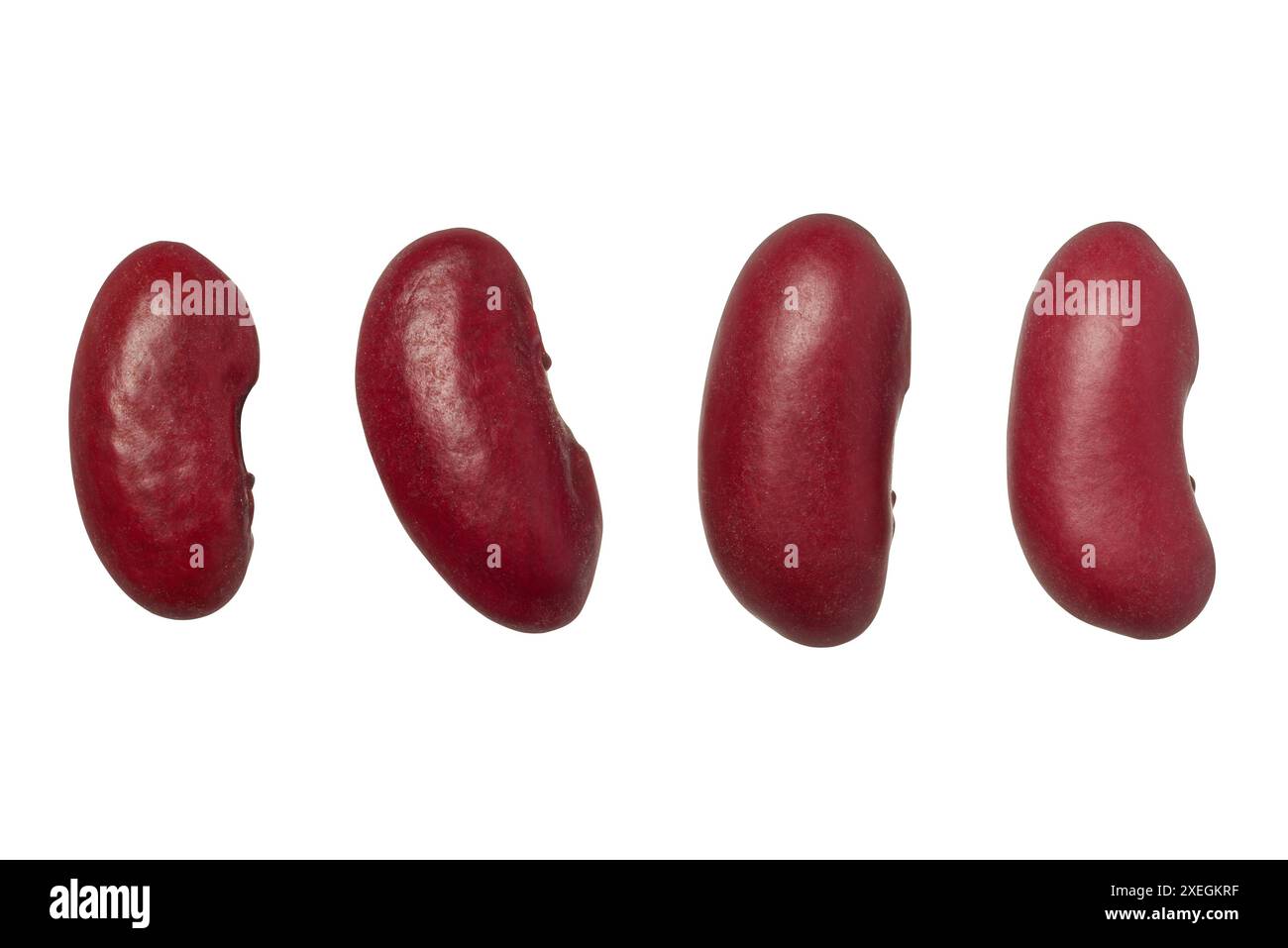 Rohe braune Bohnen auf isoliertem Hintergrund, Draufsicht Stockfoto
