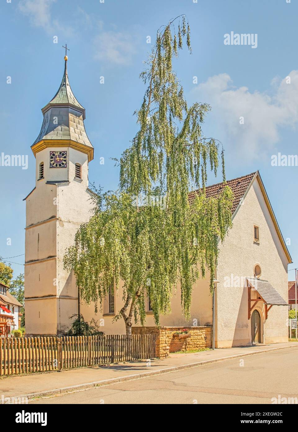 Katholische Kirche St. Jakobus Allmendshofen Stockfoto