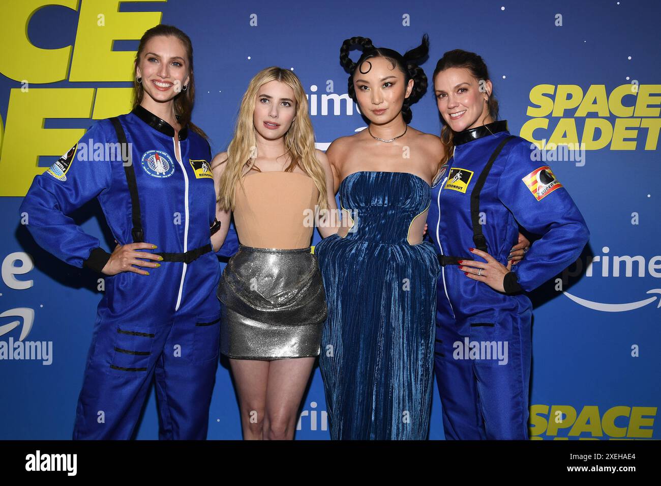 New York, USA. Juni 2024. (L-R) Emma Roberts und Poppy Liu nehmen am 27. Juni 2024 an der New Yorker Premiere des Space Cadet im Metrograph Teil. (Foto: Anthony Behar/SIPA USA) Credit: SIPA USA/Alamy Live News Stockfoto