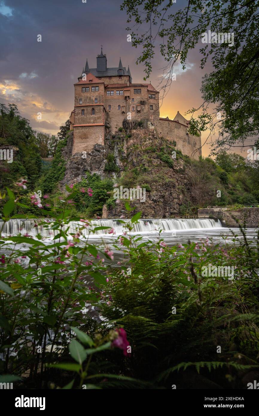 Schloss Kriebstein in einer Landschaftsfotografie, Dresden-Chemnitz-Leipzig in Sachsen Stockfoto