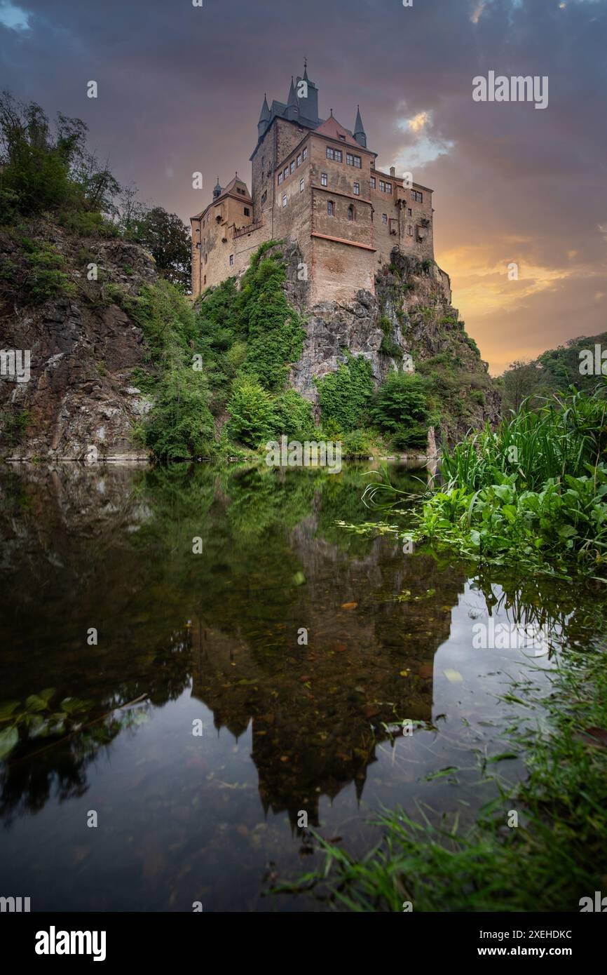 Schloss Kriebstein in einer Landschaftsfotografie, Dresden-Chemnitz-Leipzig in Sachsen Stockfoto