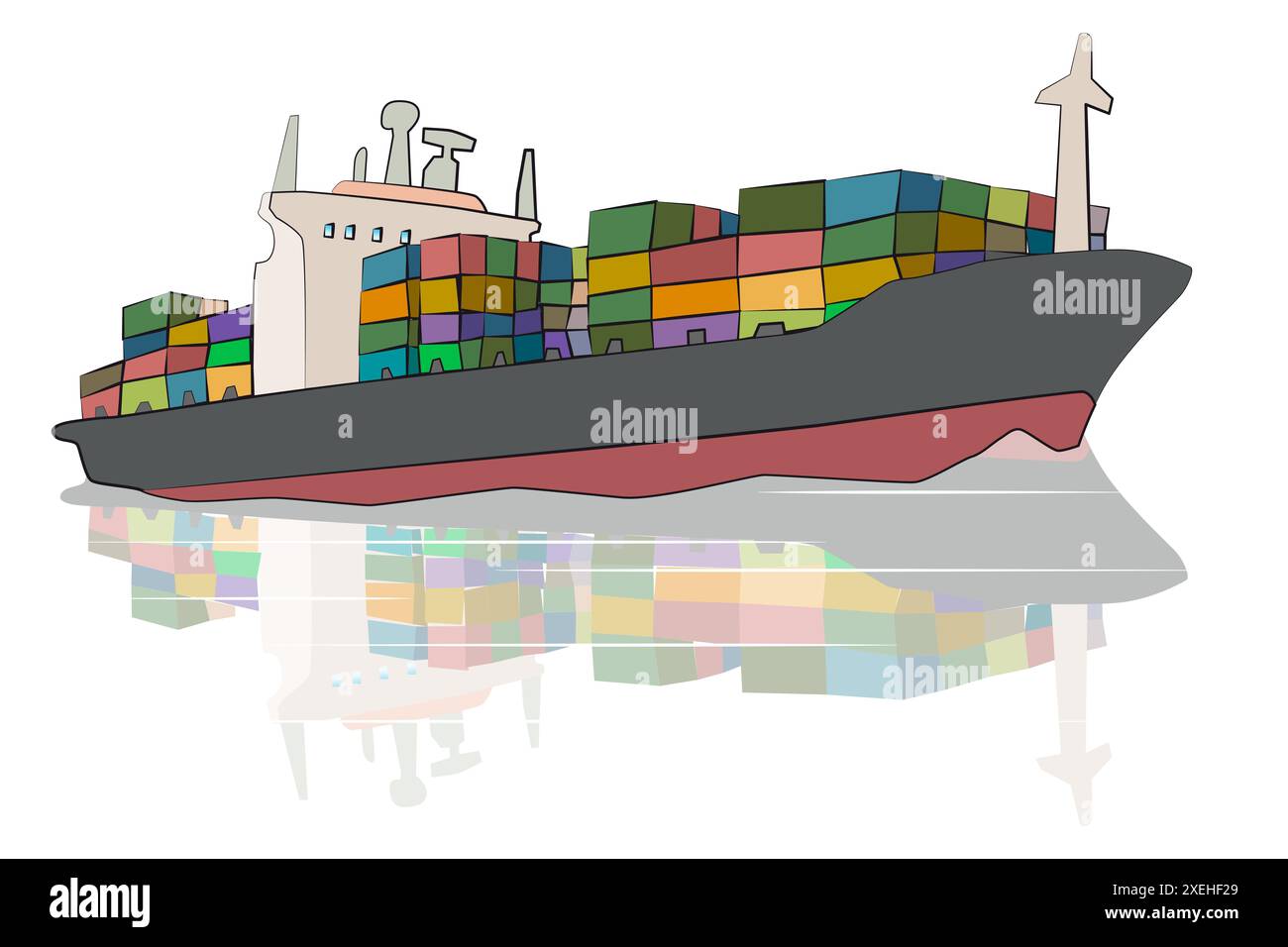 Containerschiff. Stockfoto