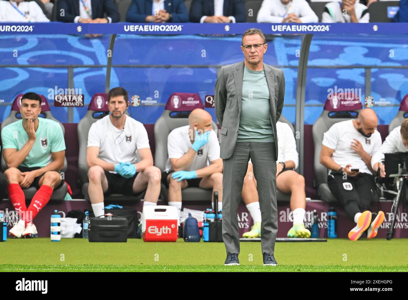 BERLIN, DEUTSCHLAND - 21. JUNI 2024: Euro 2024 Groupe D Spiel Polen gegen Österreich 1:3. Ralf Rangnick Cheftrainer von Österreich. Stockfoto