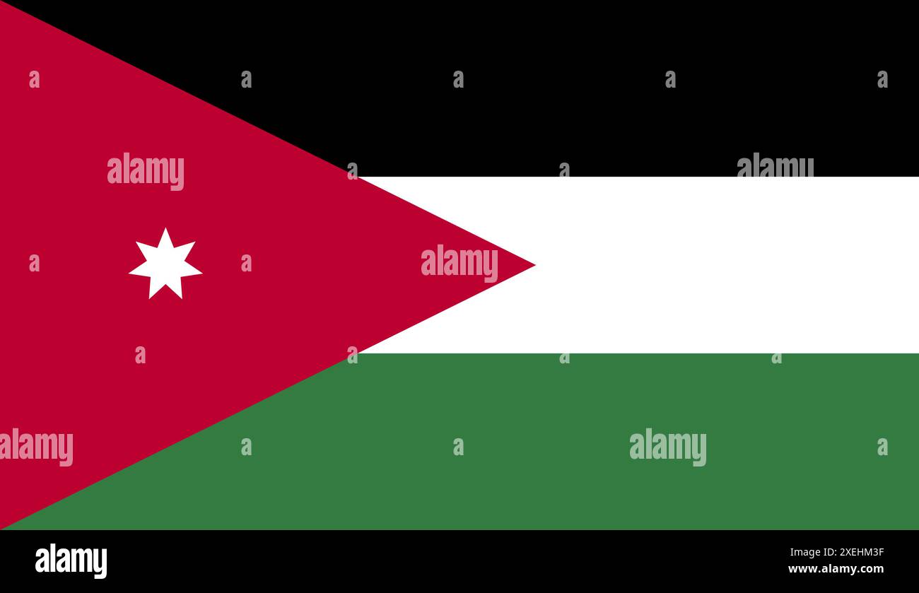 JORDAN_Flag Vektor Illustration, offizielle Farbe, Nationalflagge, Symbol der Nation, Regierung, Vektor, Abbildung, isolierte Markierung Stock Vektor