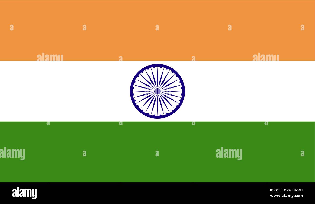 INDIA Flag Vektor Illustration, offizielle Farbe, Nationalflagge, Symbol der Nation, Regierung, Vektor, Abbildung, isolierte Markierung Stock Vektor