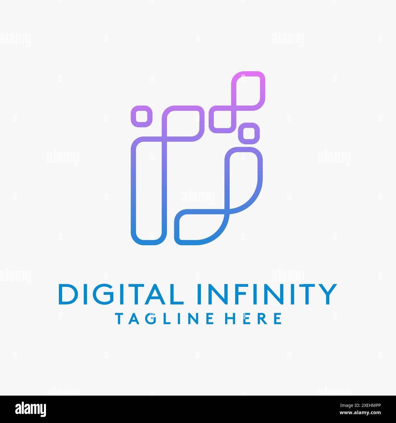 Buchstabe D für digitales Infinity-Logo Stock Vektor