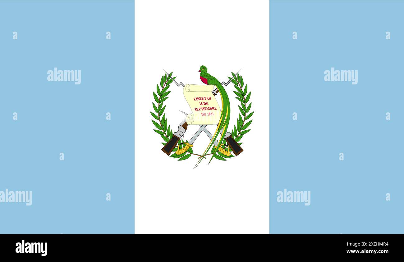 GUATEMALA Flag Vektor Illustration, offizielle Farbe, Nationalflagge, Symbol der Nation, Regierung, Vektor, Abbildung, isolierte Markierung Stock Vektor