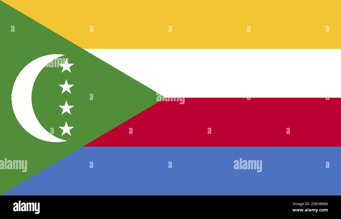 COMOROS Flag Vektor Illustration, offizielle Farbe, Nationalflagge, Symbol der Nation, Regierung, Vektor, Abbildung, isolierte Markierung Stock Vektor