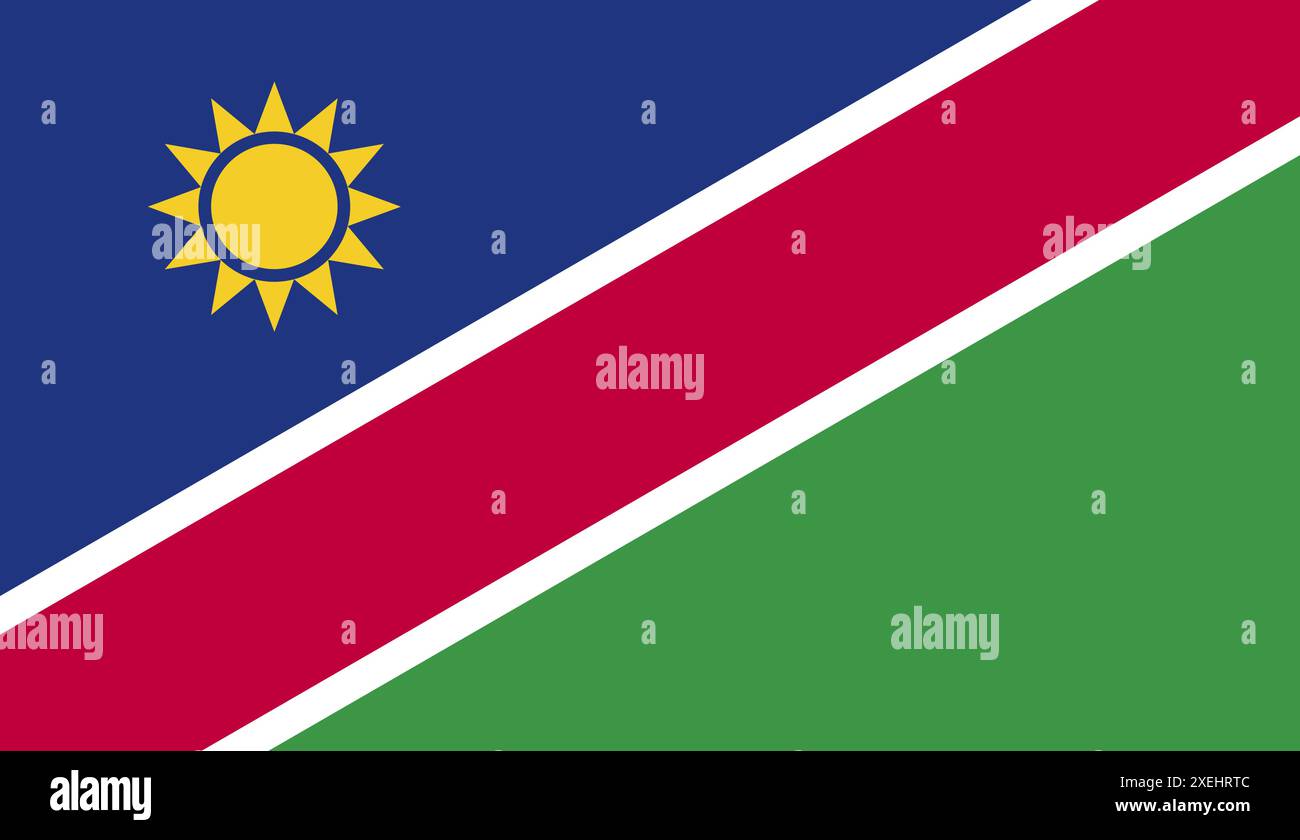 NAMIBIA Flag Vektor Illustration, offizielle Farbe, Nationalflagge, Symbol der Nation, Regierung, Vektor, Abbildung, isolierte Markierung Stock Vektor