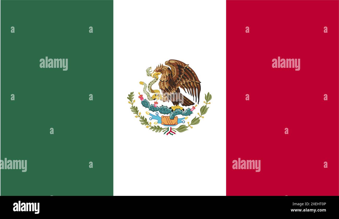 MEXICO Flag Vektor Illustration, offizielle Farbe, Nationalflagge, Symbol der Nation, Regierung, Vektor, Abbildung, isolierte Markierung Stock Vektor