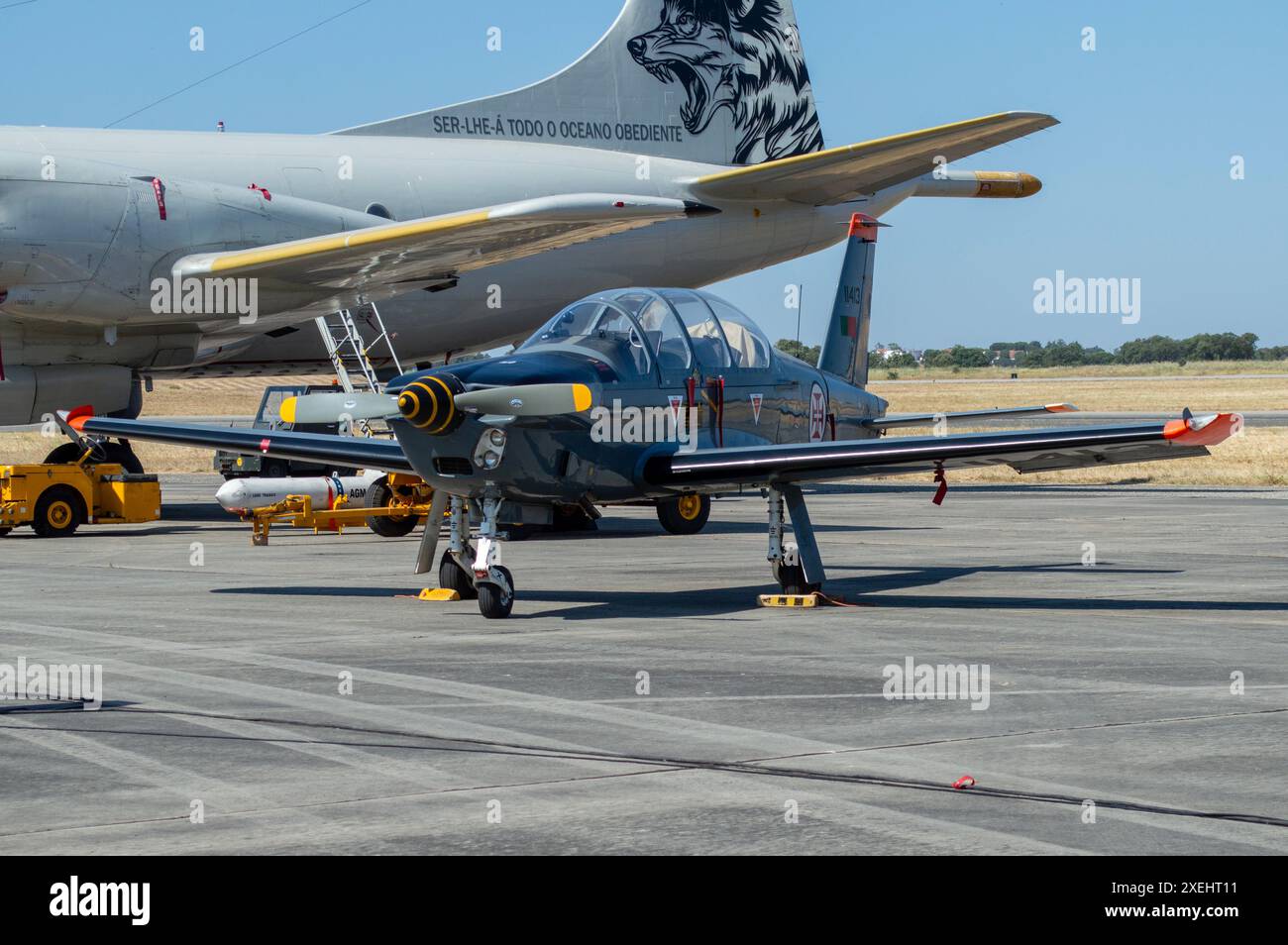 Socata TB-30 Epsilon von der portugiesischen Luftwaffe bei der Beja Air Show Stockfoto