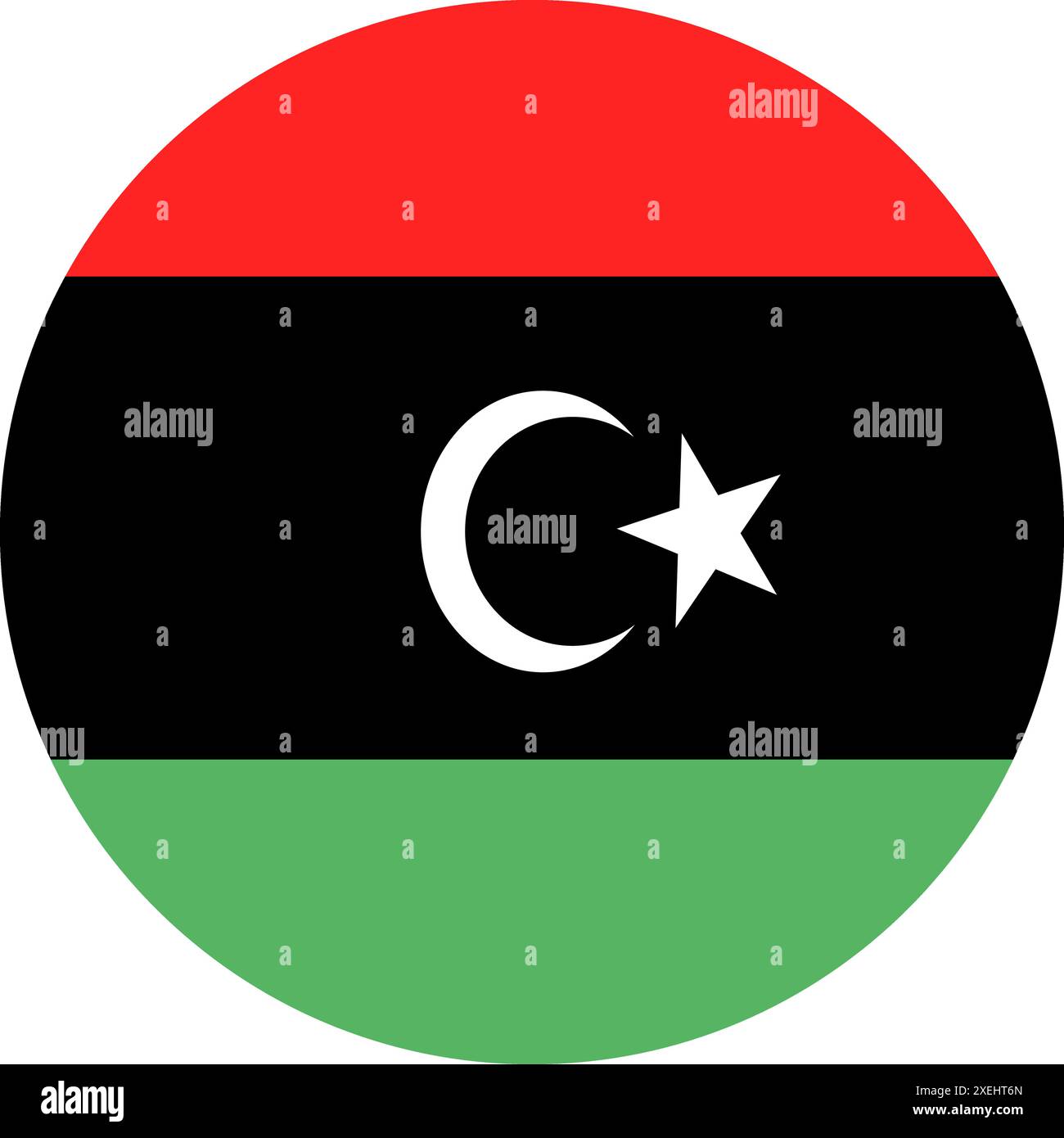 LIBYA Flag in Circle Vektor Illustration, offizielle Farbe, Nationalflagge, Symbol der Nation, Regierung, Vektor, Abbildung, isolierte Markierung Stock Vektor