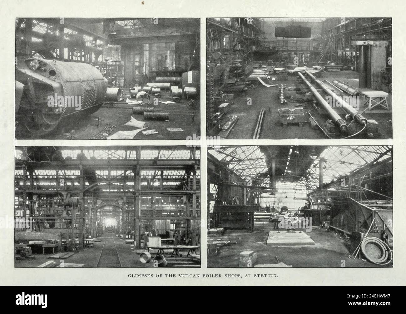 Die vulkanischen Kesselfabriken, Stettin aus dem Artikel DIE ENTWICKLUNG DES DEUTSCHEN SCHIFFBAUS. Von Rudolph Haack. TEIL III - DIE SCHIFFSWERFTEN AUF DER OSTSEE. Aus dem Engineering Magazine widmet sich Industrial Progress Band XVIII 1899-1900 The Engineering Magazine Co Stockfoto