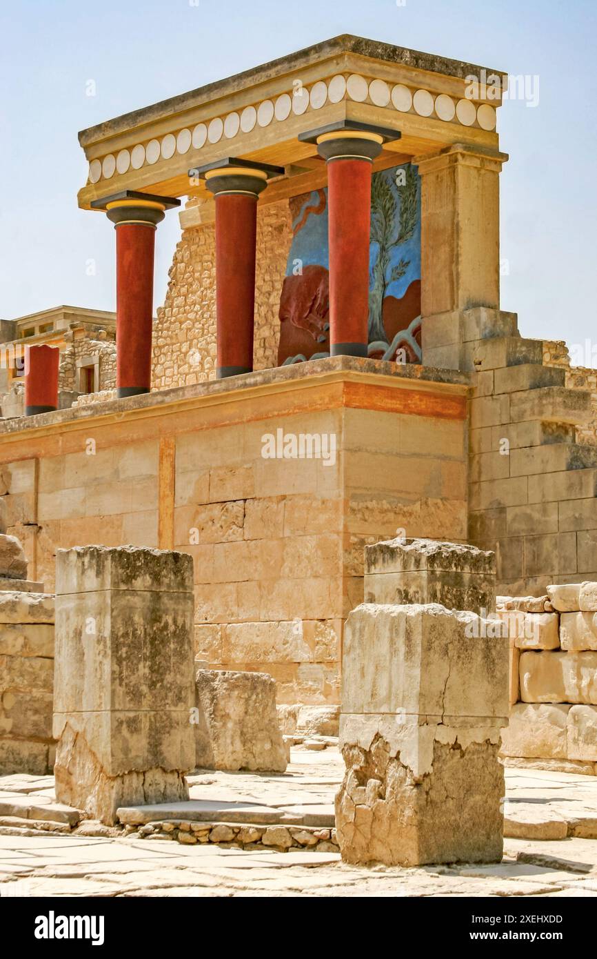 Nachbildung des Palastes von Knossos. Stockfoto