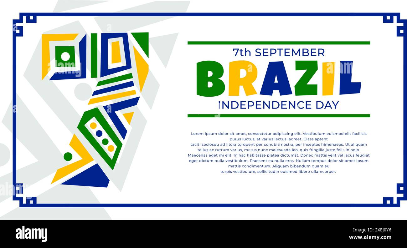 7. September, brasilianische Vorlage für den Unabhängigkeitstag mit abstraktem geometrischem Design Stock Vektor