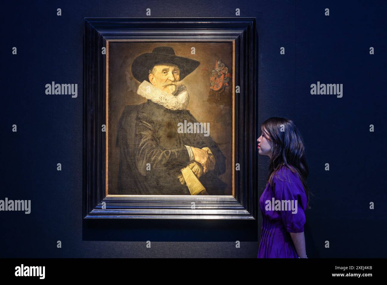 Christies London 28 June 2024 Frans Hals Porträt eines Gentleman der Wolff-Familie möglicherweise Joost de Wolff (1576/7-?nach 1652), halblang (Schätzung: £ 4.000.000-6.000.000). Es wird auf Anweisung des Viscount Cowdray und seiner Treuhänder verkauft. Quelle: Paul Quezada-Neiman/Alamy Live News Stockfoto