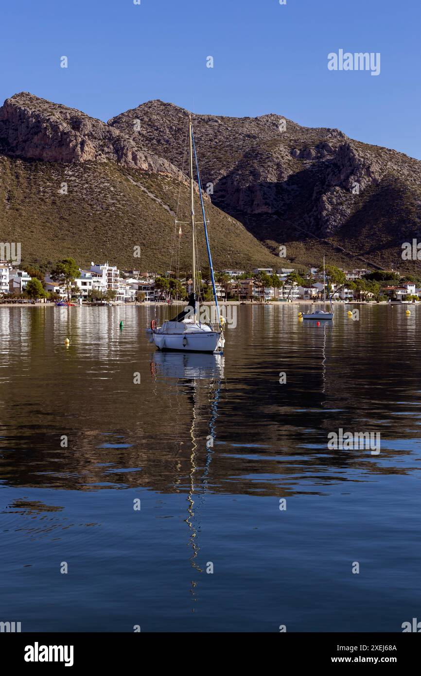 Puerto Pollensa, Port de Pollenca, Mallorca, Balearen, Spanien Stockfoto